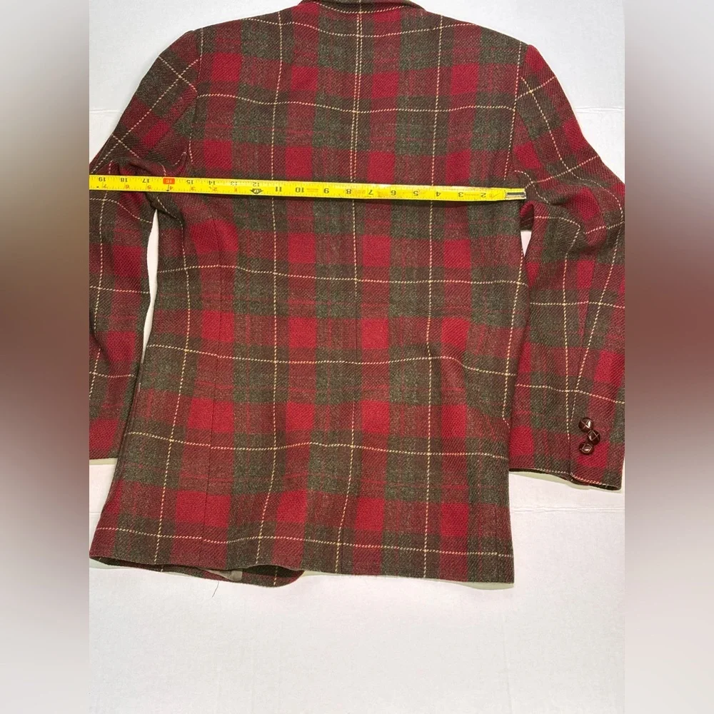 LL Bean Jacket Womens 4 Plaid Blazer Wool Career Preppy Lined - Picture 6 of 8